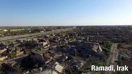 Irak : la destruction de la ville de Ramadi filmée avec un drone