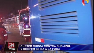 Rímac: cúster con más de S/. 24 mil en papeletas chocó contra bus azul