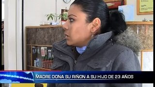 Madre dona su riñón a su hijo de 23 años