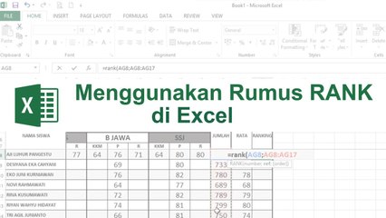 Menentukan Ranking Menggunakan Rumus RANK di Excel