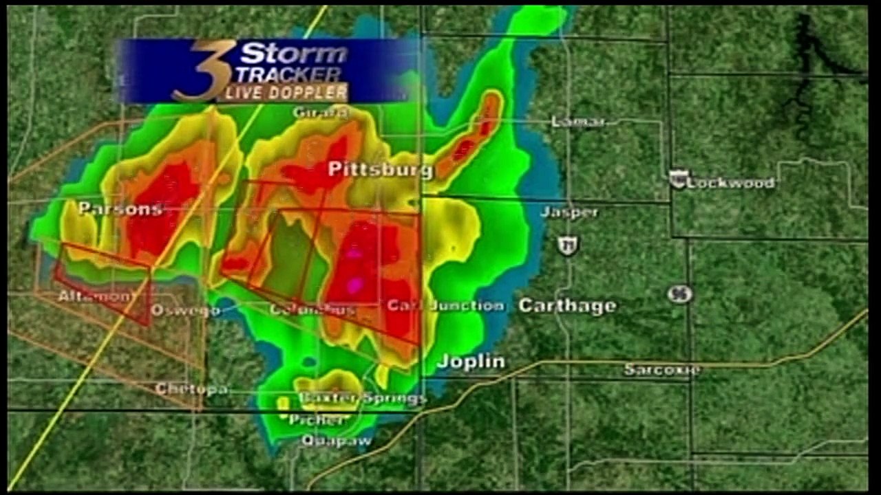 Weather update prior to Joplin Tornado, 5pm May 22, 2011