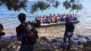 Refugees landing on Lesvos island, Greece (10/6/2015)
