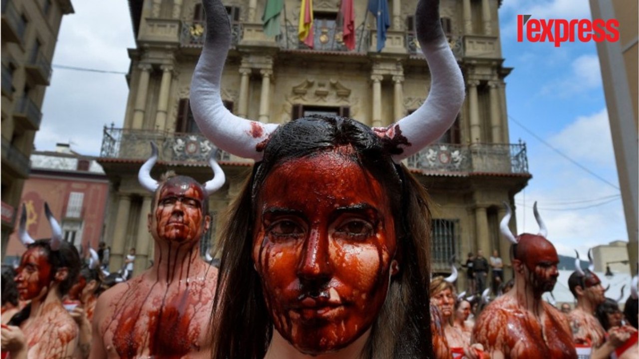 Espagne: ils s'aspergent de sang pour dénoncer les corridas