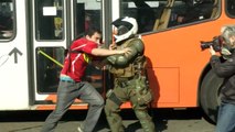 Students clash with police in Chile during education protest