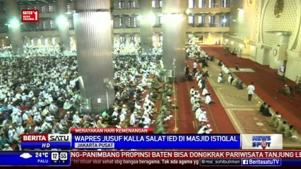 JK Bersama Sejumlah Menteri Salat Id di Masjid Istiqlal