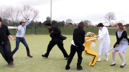 Kill Bill Parts 1 & 2, in One Minute, in One Take (and titles)