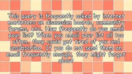 How Frequently Do I Need To Email My List?