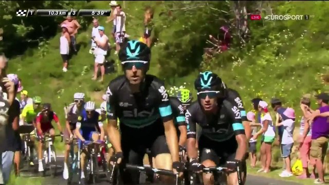 Разборка в горе за 10 км до финиша Tour de France 2016 - 5й этап (ВИДЕО).