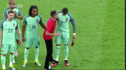Ronaldo takes selfie with a fan - Portugal vs Wales - Euro 2016