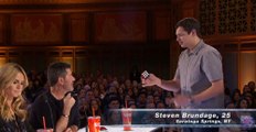 Steven Brundage Magician Stuns Simon Cowell with Rubik's Cube Tricks America's Got Talent 2016