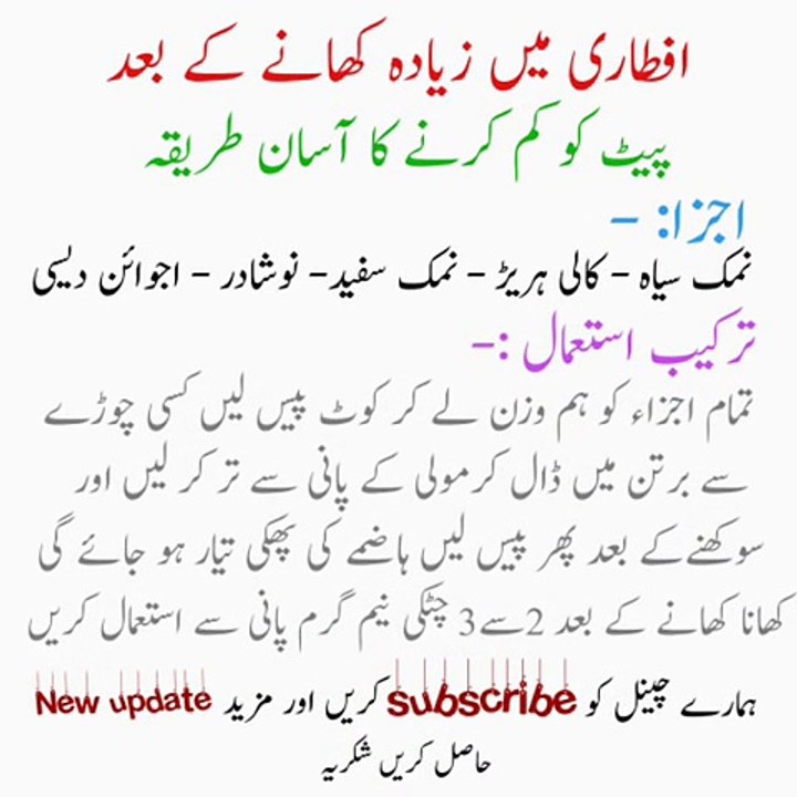 Iftari Main Zada Khany Ke Bad - Pait Km Karny Ka Asan Tarika