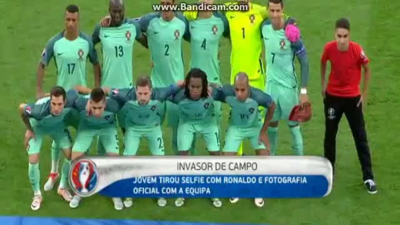 Streaker Takes Selfie With Cristiano Ronaldo Before Portugal V Wales at Euro 2016