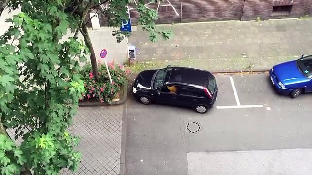 Une femme essaie de faire un créneau à Dortmund