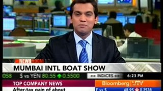 Bloomberg UTV Newsroom 24 Feb 2012 - Mumbai International Boat Show 2012