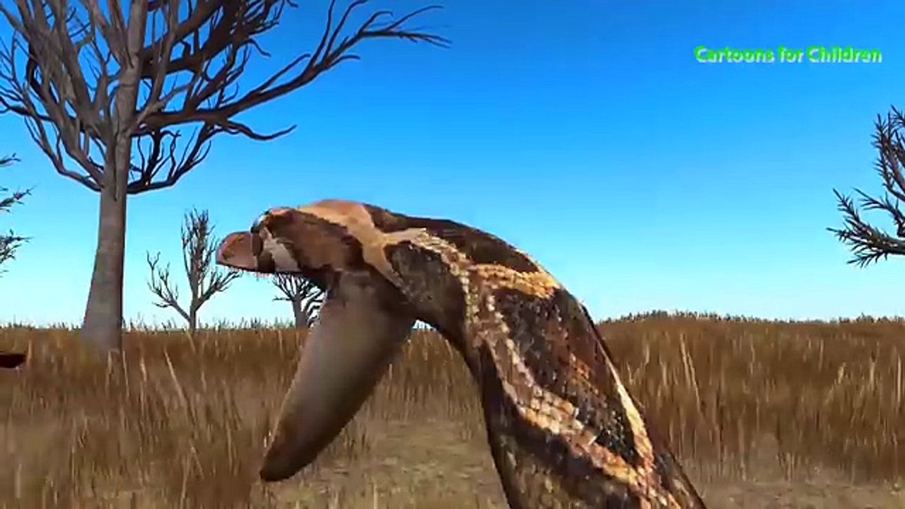African Lion Vs Wild Python Snake   Cartoon Animal Fights   Videos for Children