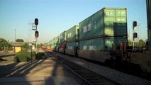 A Couple of BNSF Trains in Fullerton, Ca - 8/24/11