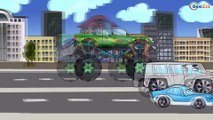 Coche de Policía, Camión de Bomberos, Grúa - Carros para niños - Spanish cartoons