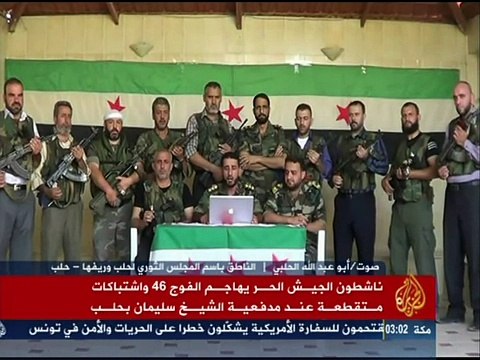 Aljazeera Channel Syria News 22 09 2012 أبو عبد الله الحلبي لقناة الجزيرة من حلب سورية