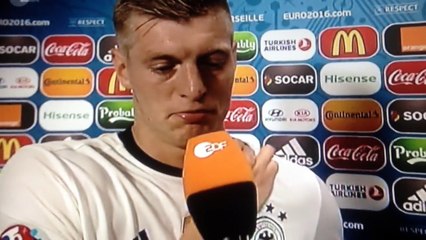 Euro 2016 Deutschland vs Frankreich - Toni Kroos im Interview nach dem Spiel