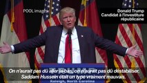 Trump salue Saddam Hussein pour avoir tué des 