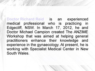 Dr Richard Reid Gynaecologist - Doctor Richard Reid