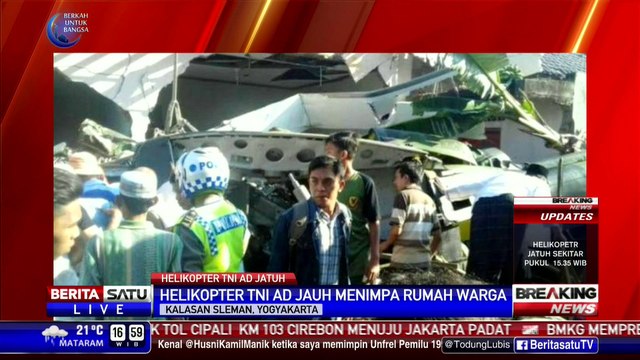 Korban Heli Jatuh di Sleman Dibawa ke RS Bhayangkara