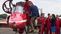 Prince George tries out Red Arrows jet at Air Tattoo