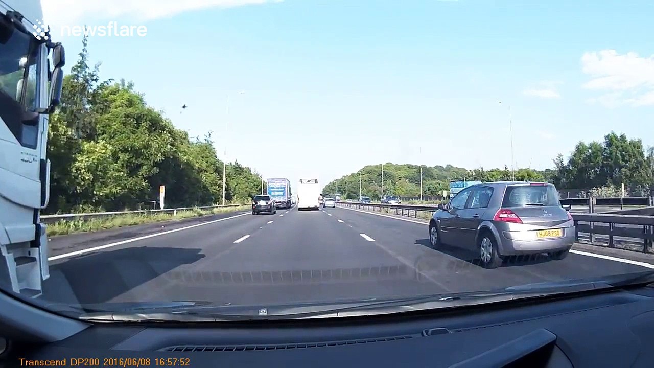 Lorry collides with car on motorway