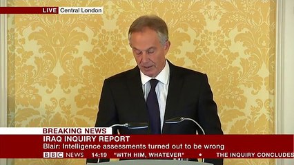Tony Blair tells of sorrow and regret over Iraq - BBC News