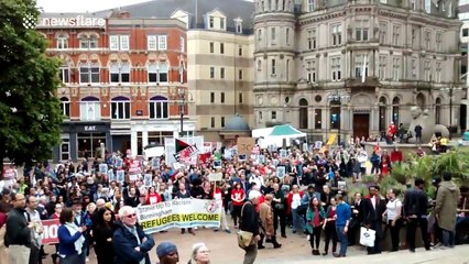 Councillor Majid Mahmood gives speech at 'Keep Corbyn' rally