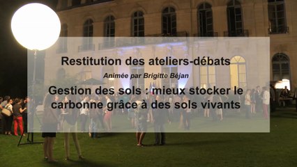 Restitution de l'atelier-débat : gestion des sols