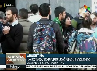 Argentina: CFK se solidariza con medios atacados violentamente