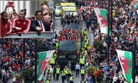 Wales Fans on Streets , Gareth bale and Team geth HERO welcome  - HD