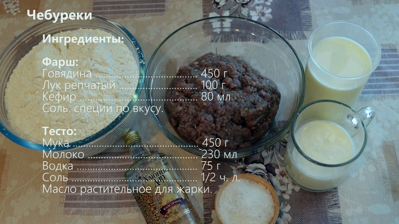 Рецепт для вкусных Чебурек