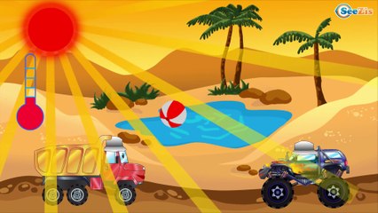 МУЛЬТИКИ про машинки. Грузовик и Монстр Трак - Трек в пустыне. Сборник мультиков