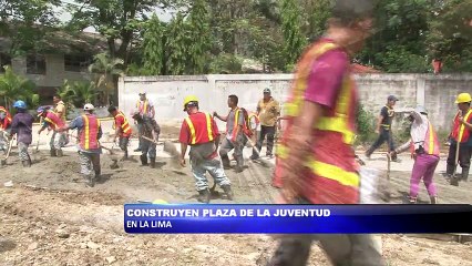 Construyen plaza de la juventud en La Lima