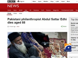 International media reacts on Abdul Sattar Edhi's death