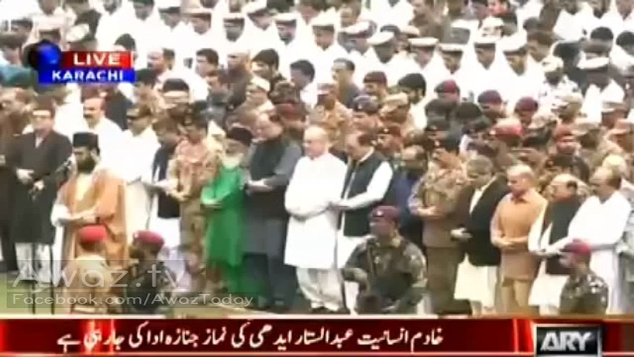 Abdul Sattar Edhi ki Namaz-e-Janaza Ada ker di gai - Exclusive Visuals