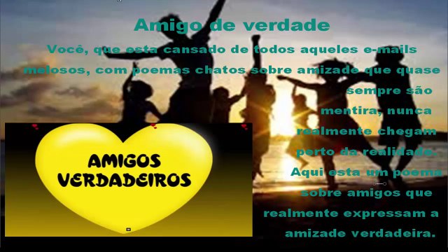 Vídeo que fala de modo simples. O que é amizade verdadeira!