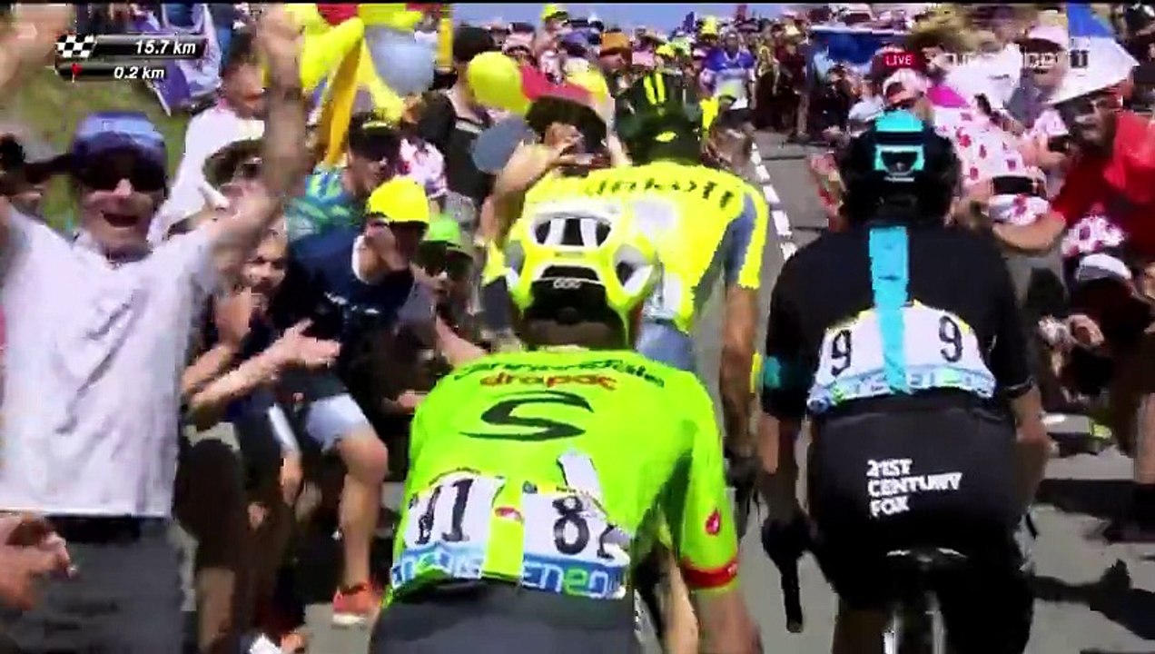Самое интересное за 18 км до финиша  8 го этапа Tour de France 2016  (ВИДЕО).