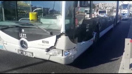 Kontrolden Çıkann Araç Metrobüs Yoluna Girdi