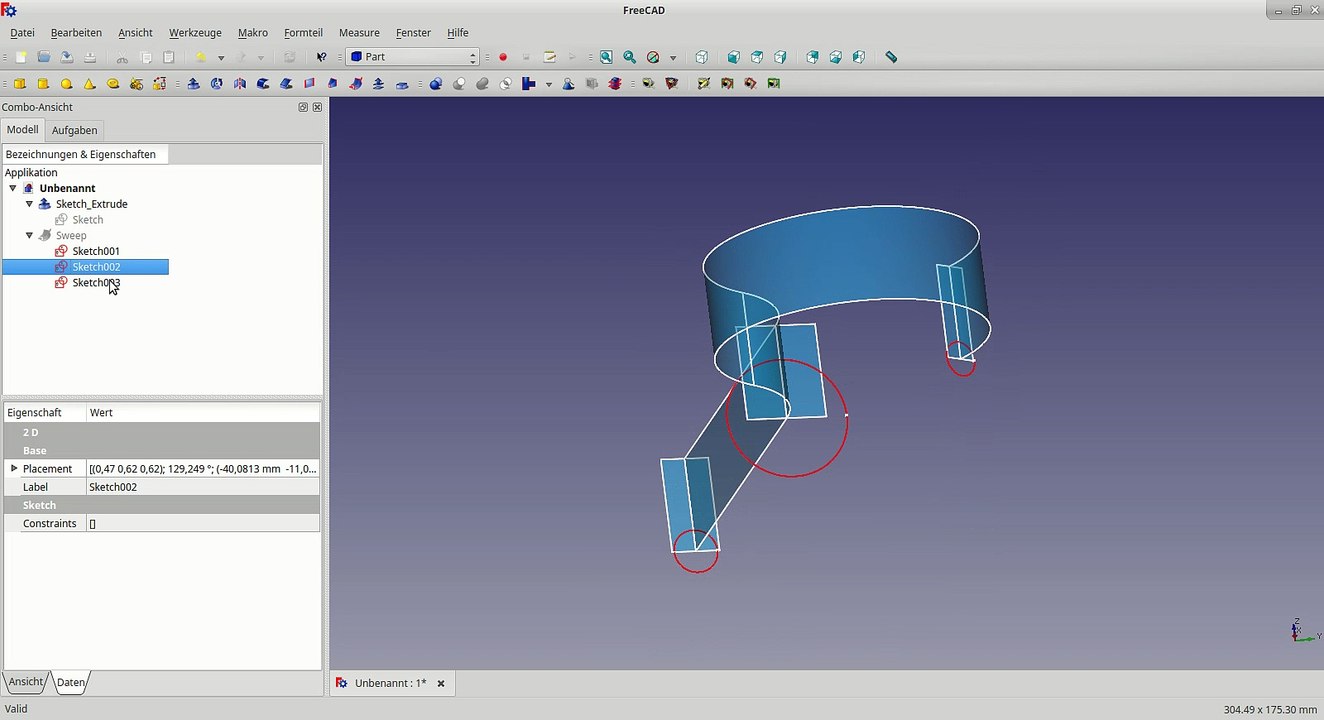 Freecad sweep-3-profil