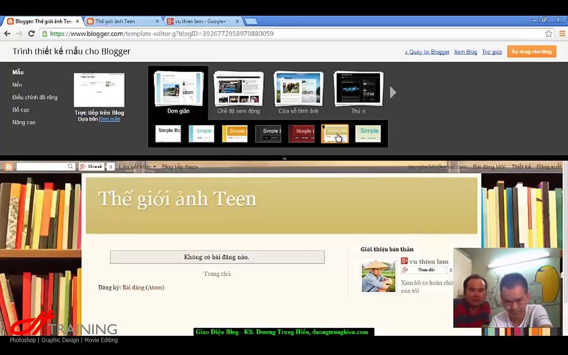 3- Thay đổi giao diện và màu sắc cho Blog
