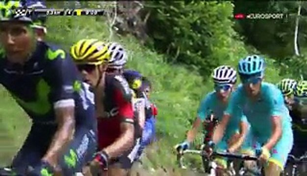 Разборка в горе за 10 км до финиша 9 го этапа Tour de France 2016 (ВИДЕО).