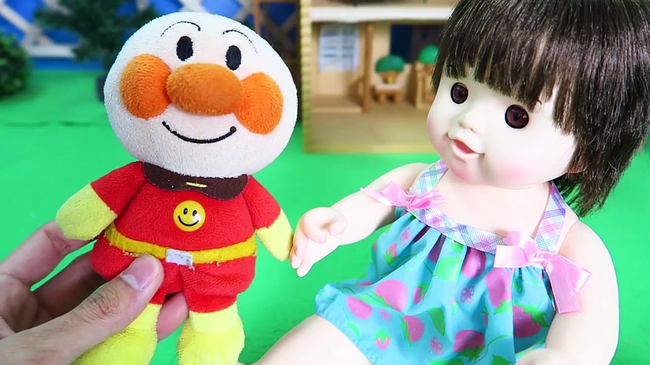 アンパンマン ぽぽちゃん 輪ゴム遊び カラーバンドでハムパンマン ぷっくり顔 Colorful Rubber Band Baby Doll