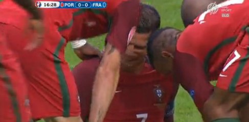 Cristiano Ronaldo injured - Portugal 0-0 France - 10.07.2016