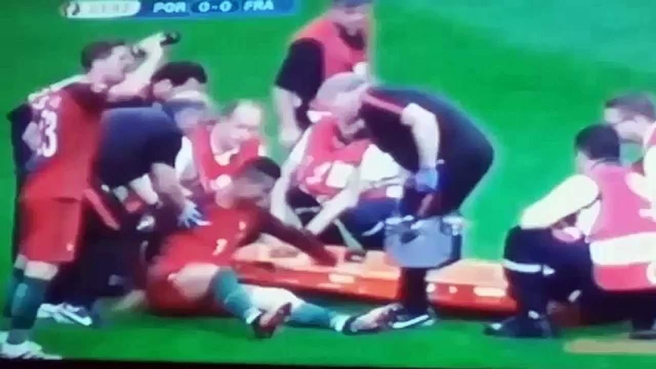 Ronaldo Injured EURO CUP Finals 2016 POR VS FRA