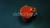 Tomato Juice Decorated With a Slice of Tomato - Stock Footage | VideoHive 15479347