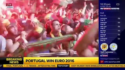 These are the scenes in Lisbon as PORTUGAL win EURO 2016