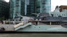 HMS Belfast moored up on tne Thames London